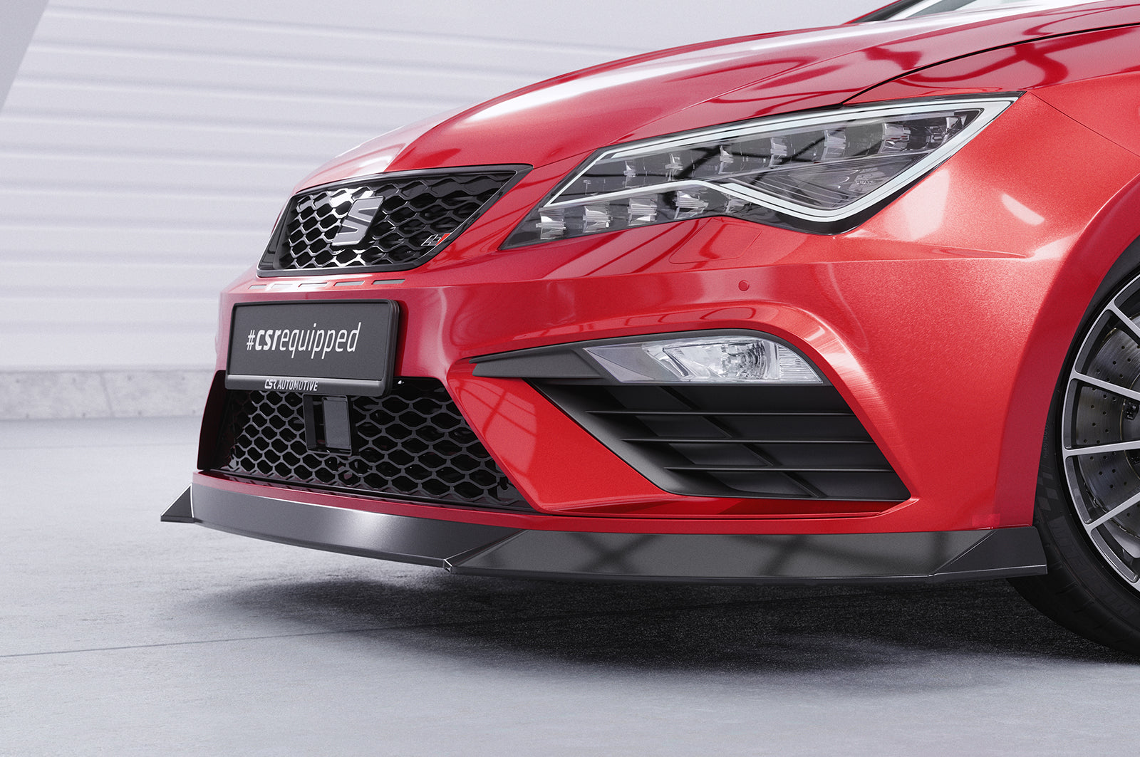 CSR Frontspoiler | Cup-Spoilerlippe mit ABE für Seat Leon 3 (Typ 5F) Cupra/FR CSL411-G Glossy schwarz Hochglanz (keine Lackierung erforderlich)