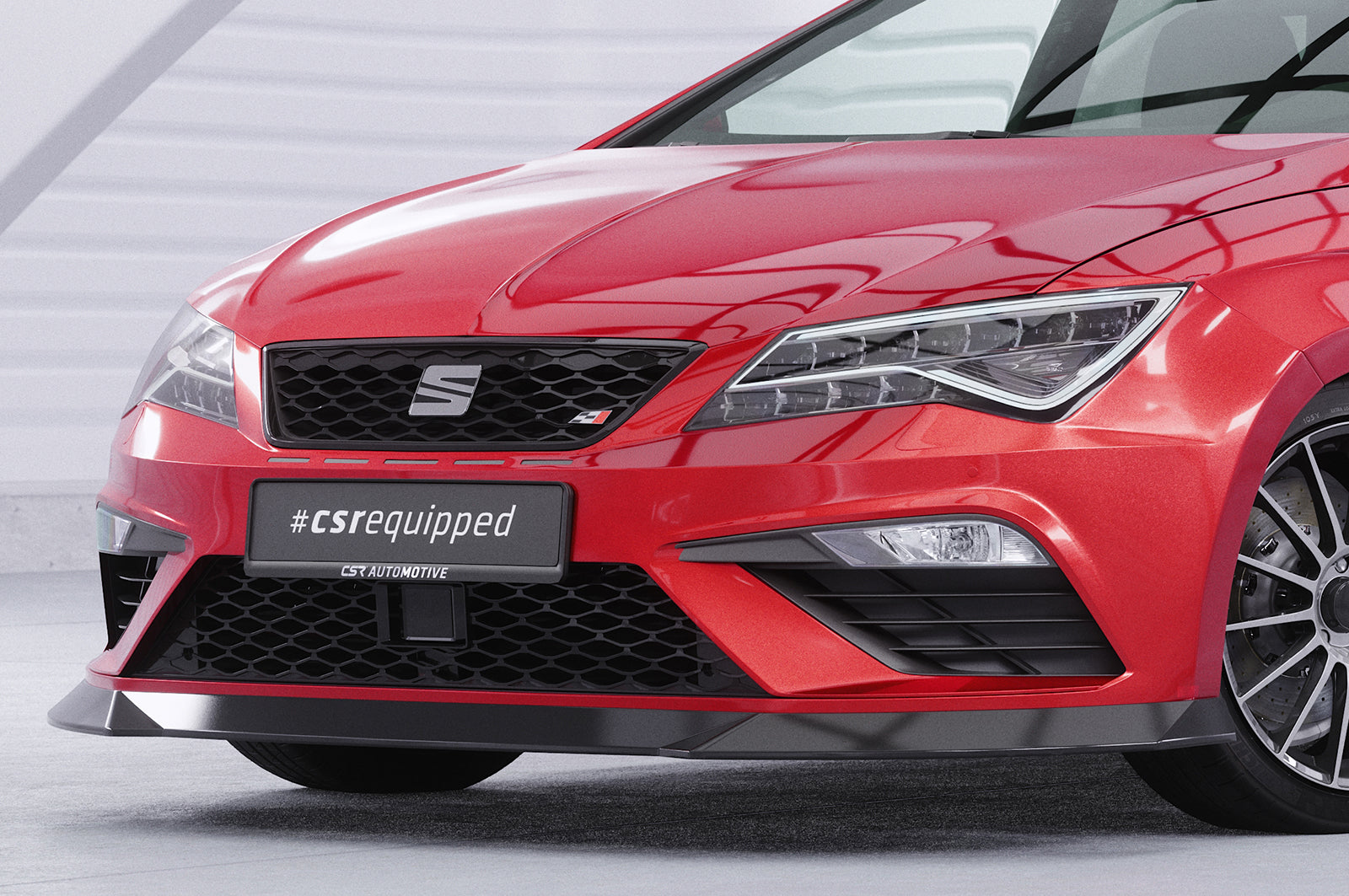 CSR Frontspoiler | Cup-Spoilerlippe mit ABE für Seat Leon 3 (Typ 5F) Cupra/FR CSL411-G Glossy schwarz Hochglanz (keine Lackierung erforderlich)