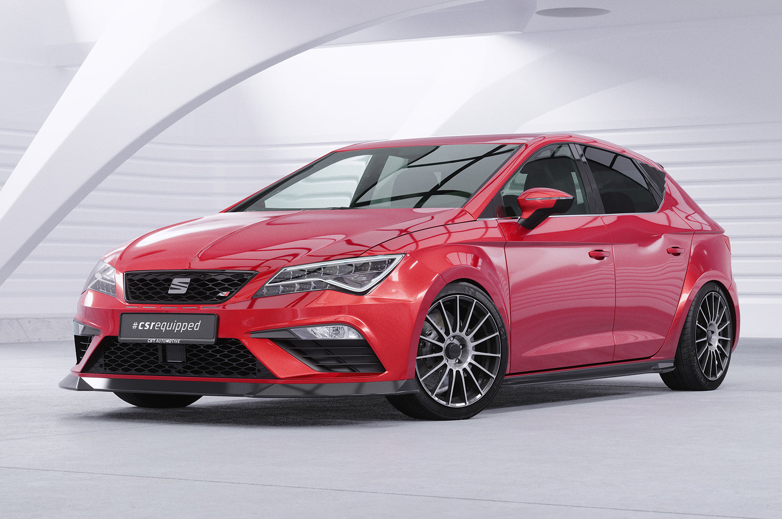 CSR Frontspoiler | Cup-Spoilerlippe mit ABE für Seat Leon 3 (Typ 5F) Cupra/FR CSL411-S Strukturiert schwarz matt (keine Lackierung erforderlich)