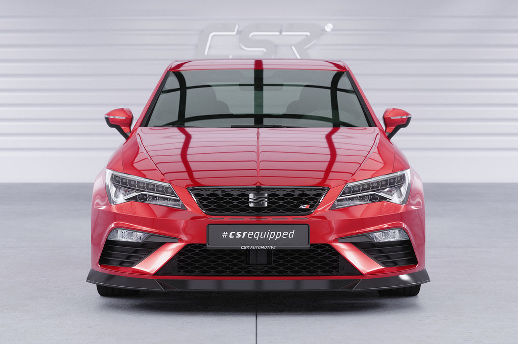 CSR Frontspoiler | Cup-Spoilerlippe mit ABE für Seat Leon 3 (Typ 5F) Cupra/FR CSL411-G Glossy schwarz Hochglanz (keine Lackierung erforderlich)