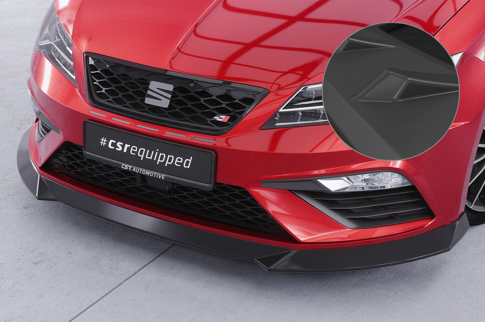 CSR Frontspoiler | Cup-Spoilerlippe mit ABE für Seat Leon 3 (Typ 5F) Cupra/FR CSL411-L Unlackiert roh (Lackierung erforderlich)