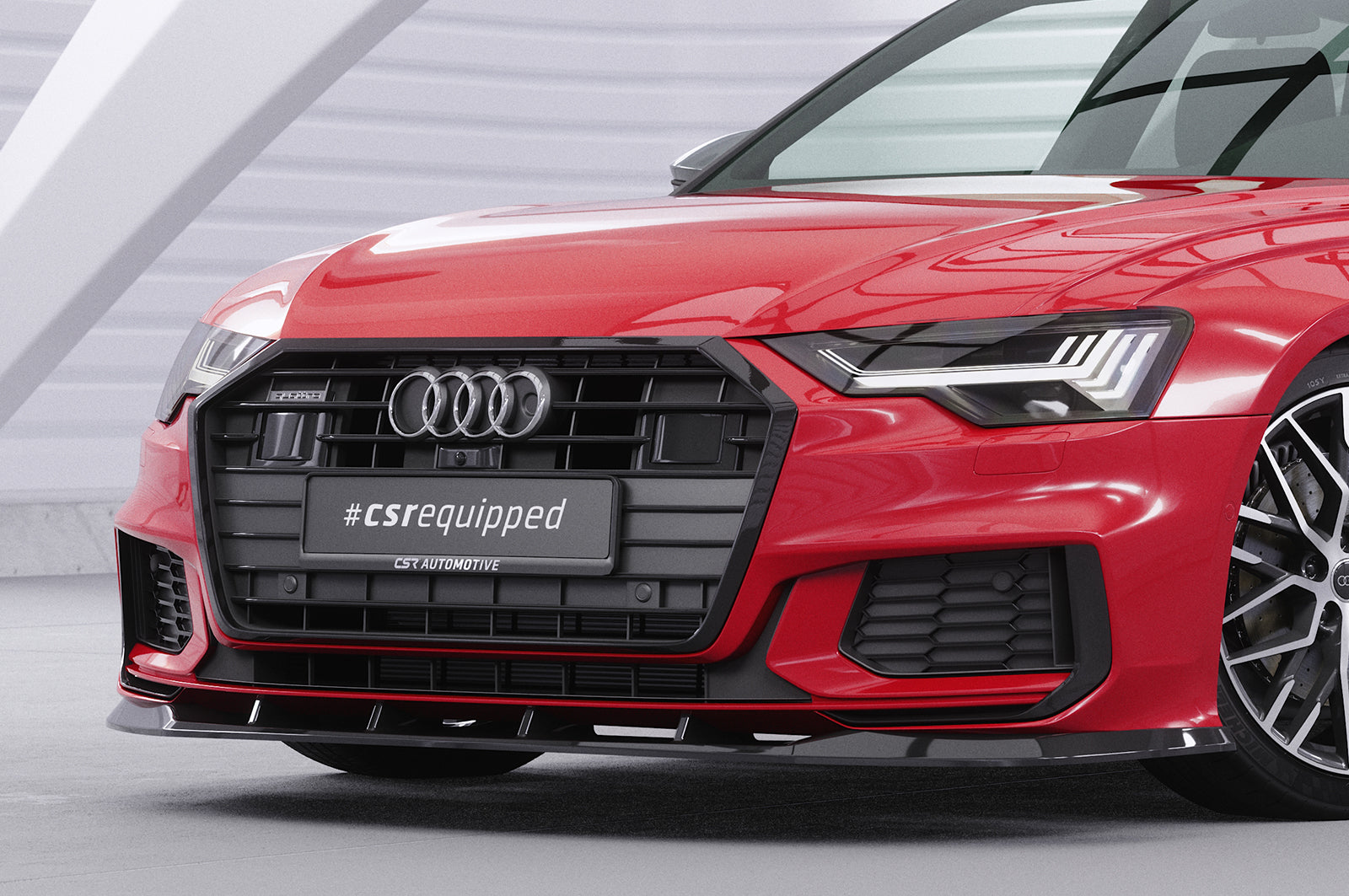 CSR Frontspoiler | Cup-Spoilerlippe mit ABE für Audi A6 S-Line / S6 C8 (Typ 4K/F2) CSL413-G Glossy schwarz Hochglanz (keine Lackierung erforderlich)