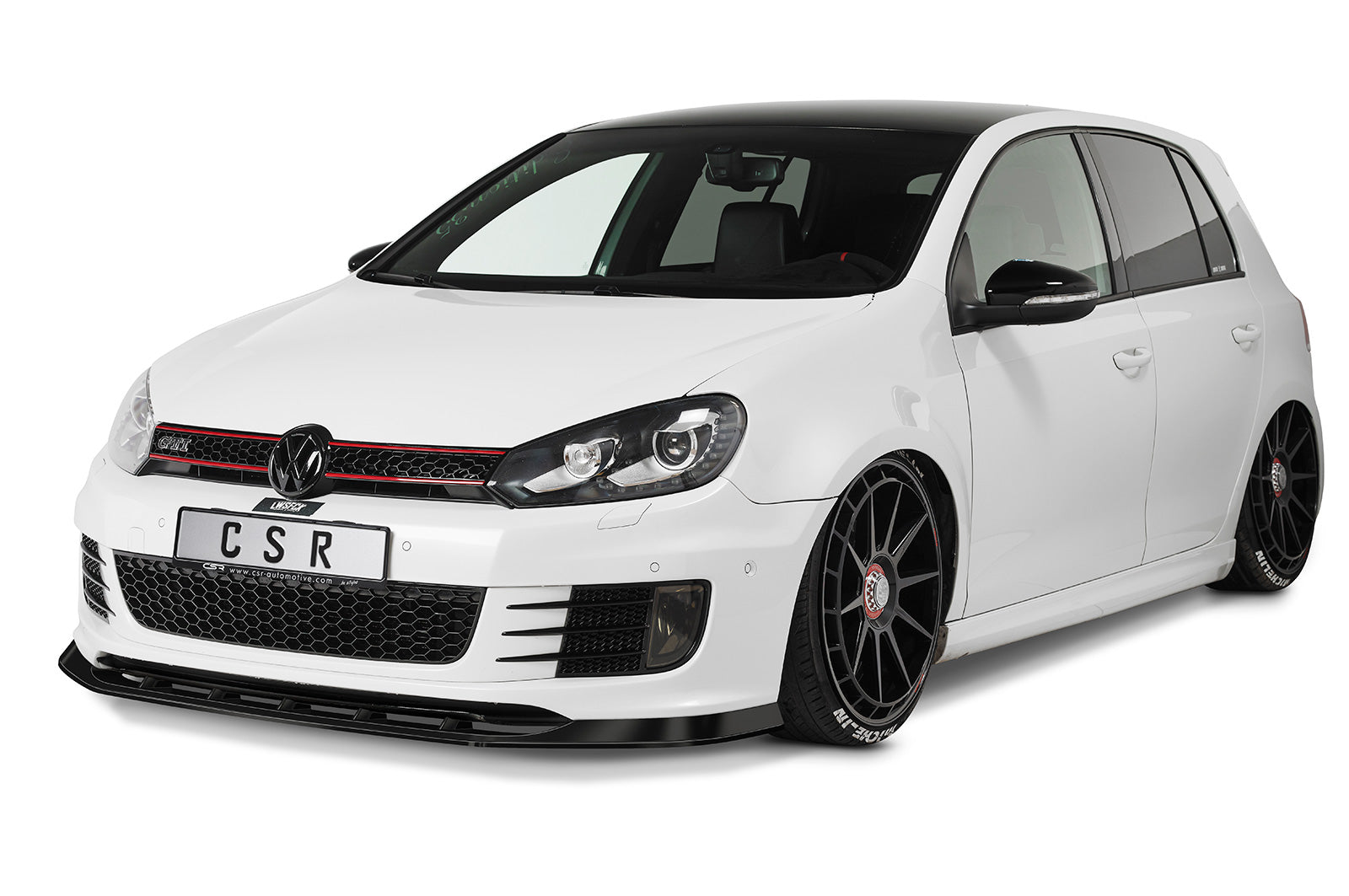 CSR Frontspoiler | Cup-Spoilerlippe mit ABE für VW Golf 6 GTI Edition 35 CSL415-C Carbon Look Hochglanz (keine Lackierung erforderlich)