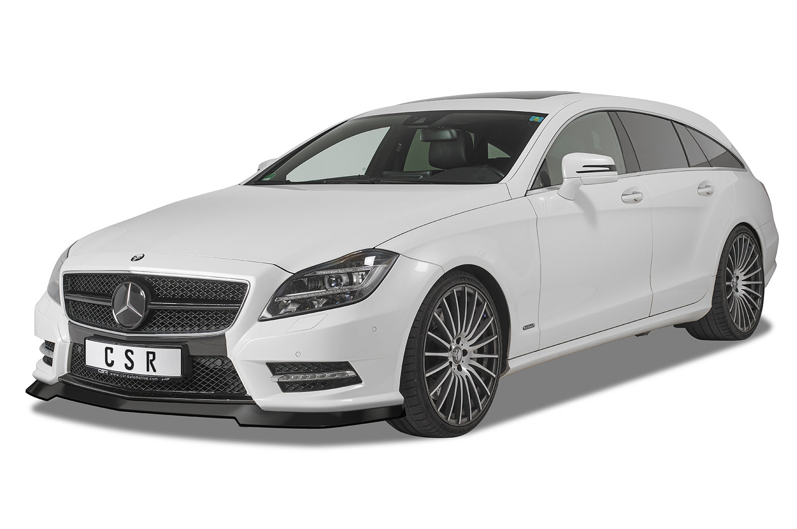 CSR Frontspoiler | Cup-Spoilerlippe mit ABE für Mercedes-Benz CLS C218 / X218 AMG-Line CSL416-G Glossy schwarz Hochglanz (keine Lackierung erforderlich)