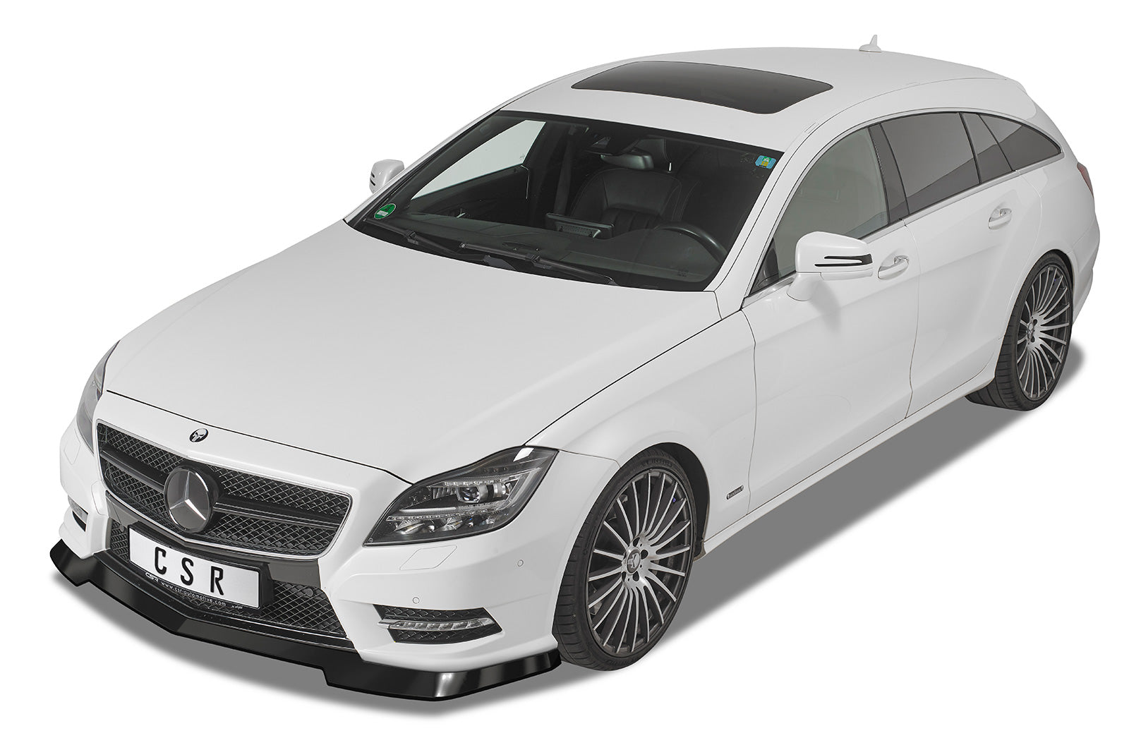 CSR Frontspoiler | Cup-Spoilerlippe mit ABE für Mercedes-Benz CLS C218 / X218 AMG-Line CSL416-C Carbon Look Hochglanz (keine Lackierung erforderlich)