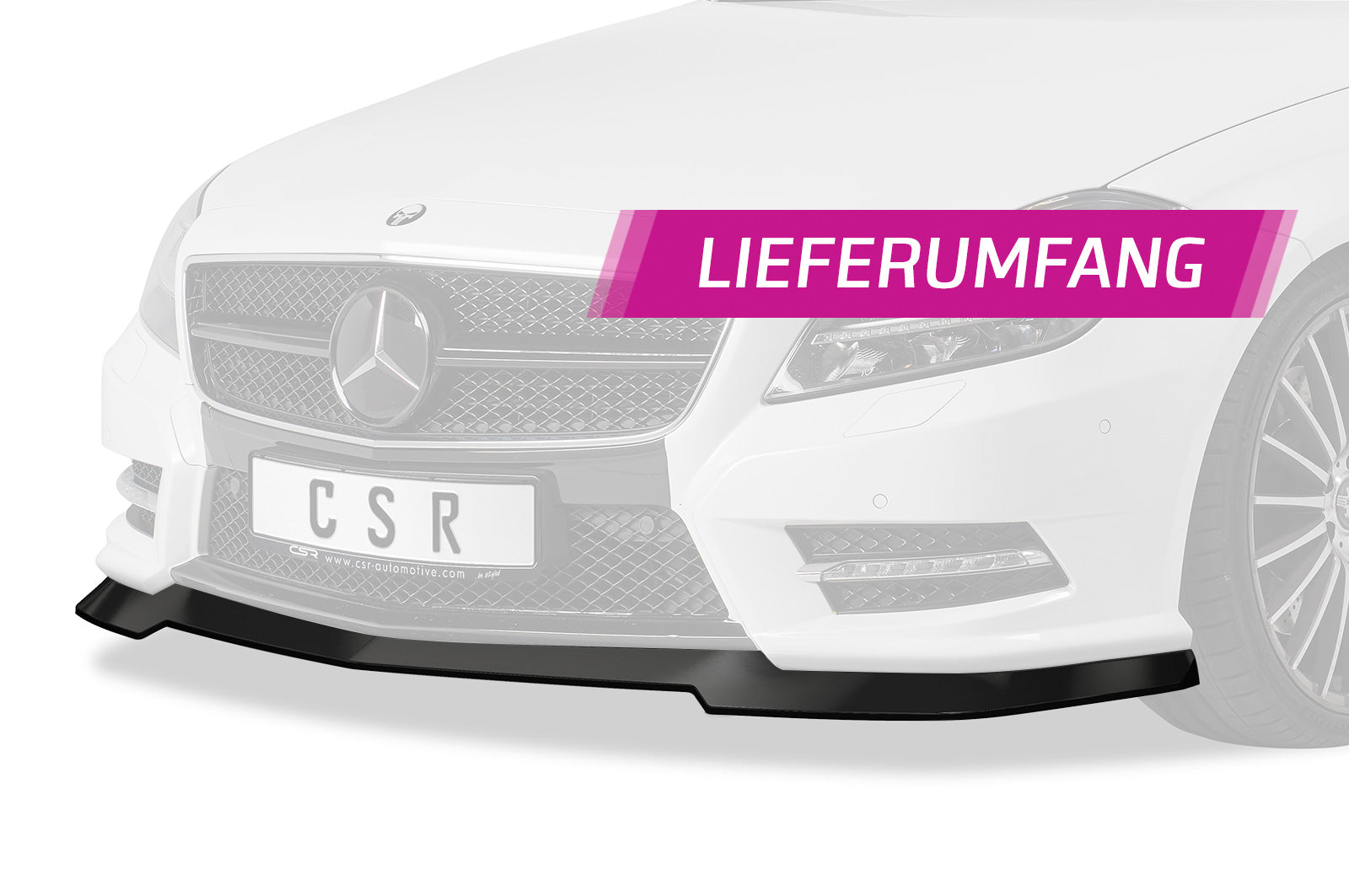 CSR Frontspoiler | Cup-Spoilerlippe mit ABE für Mercedes-Benz CLS C218 / X218 AMG-Line CSL416-C Carbon Look Hochglanz (keine Lackierung erforderlich)