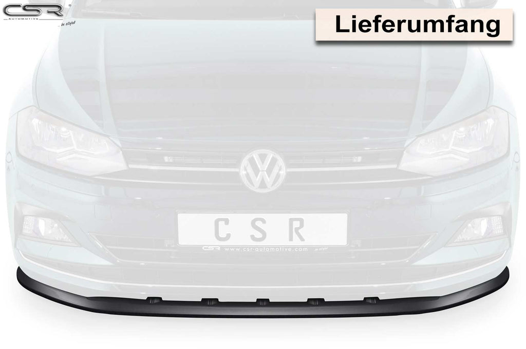 CSR Frontspoiler | Cup-Spoilerlippe mit ABE für VW Polo VI 2G (Typ AW) CSL417-L Unlackiert roh (Lackierung erforderlich)