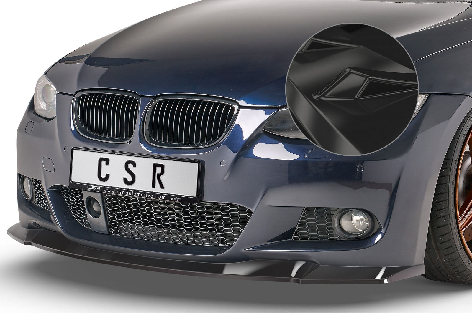 CSR Frontspoiler | Cup-Spoilerlippe mit ABE für BMW 3er E92 / E93 M-Paket CSL418-G Glossy schwarz Hochglanz (keine Lackierung erforderlich)