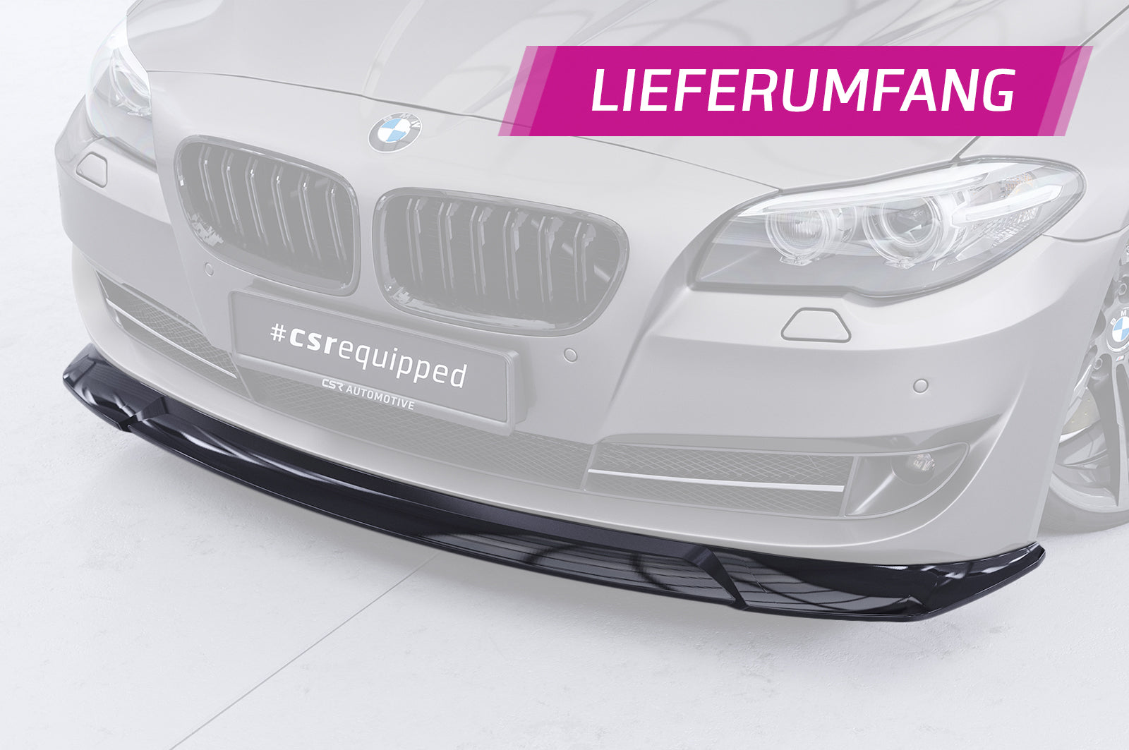 CSR Frontspoiler | Cup-Spoilerlippe mit ABE für BMW 5er F10 / F11 CSL421-C Carbon Look Hochglanz (keine Lackierung erforderlich)