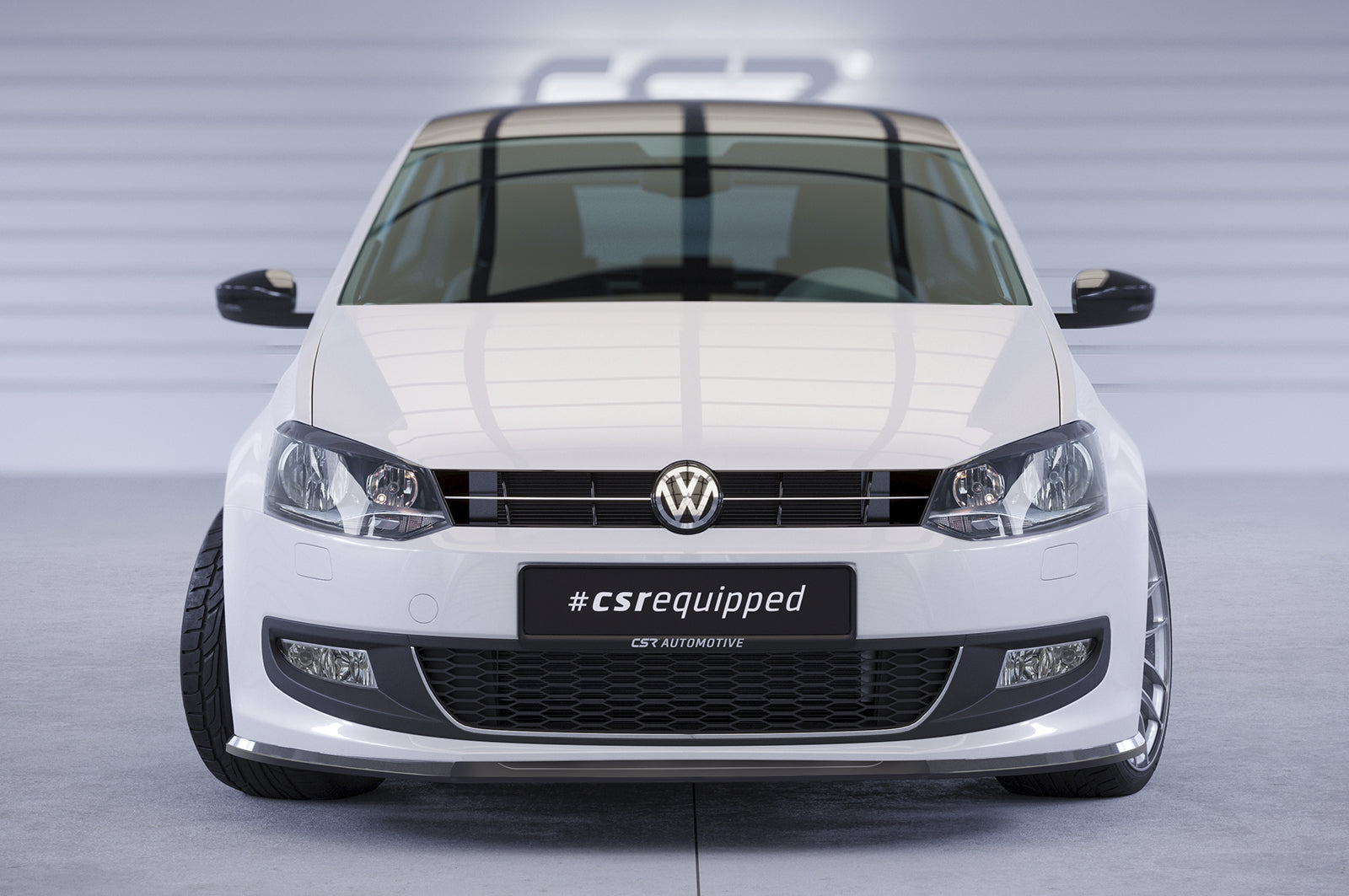 CSR Frontspoiler | Cup-Spoilerlippe mit ABE für VW Polo V (6R) CSL423-C Carbon Look Hochglanz (keine Lackierung erforderlich)
