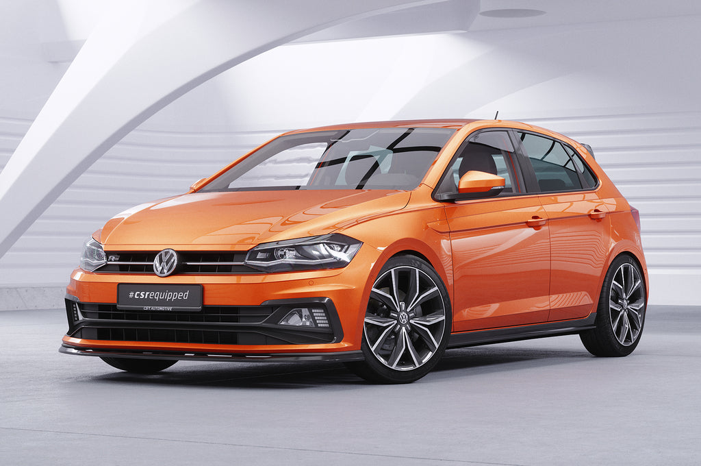CSR Frontspoiler | Cup-Spoilerlippe mit ABE für VW Polo VI 2G (Typ AW) GTI / R-Line CSL425-C Carbon Look Hochglanz (keine Lackierung erforderlich)