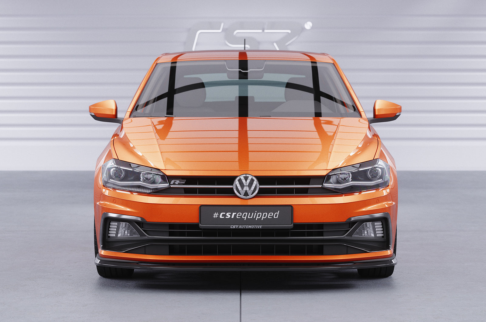 CSR Frontspoiler | Cup-Spoilerlippe mit ABE für VW Polo VI 2G (Typ AW) GTI / R-Line CSL425-C Carbon Look Hochglanz (keine Lackierung erforderlich)