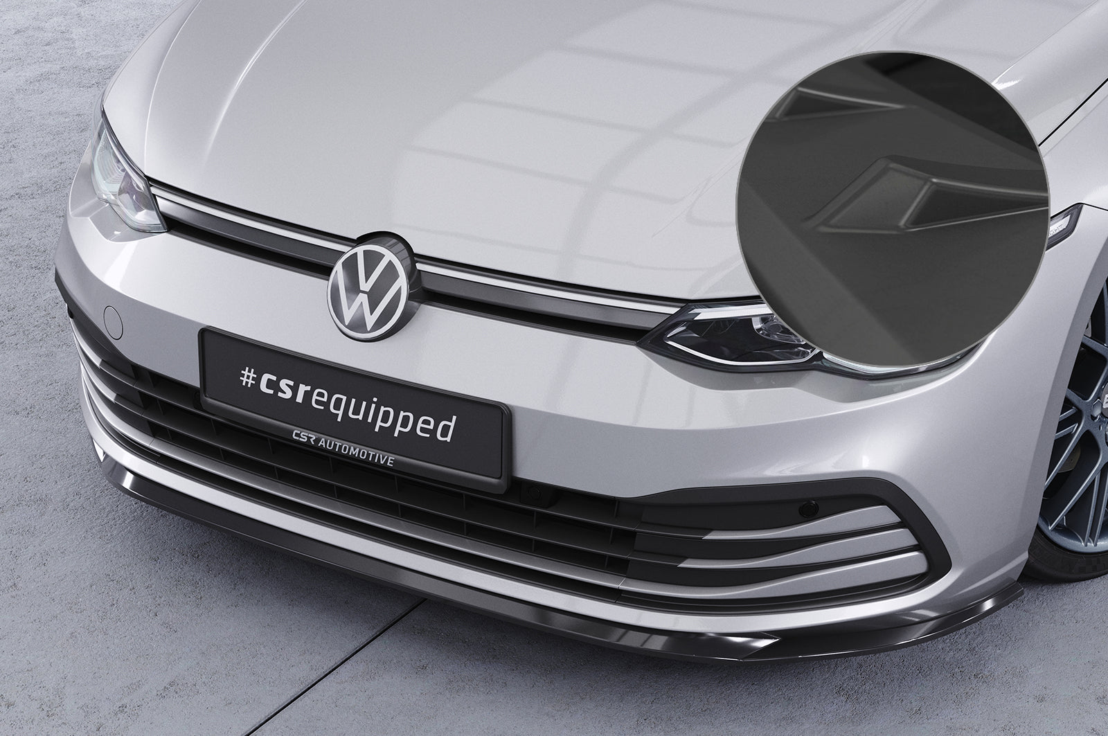 CSR Frontspoiler | Cup-Spoilerlippe mit ABE für VW Golf 8 (Typ CD) CSL428-L Unlackiert roh (Lackierung erforderlich)