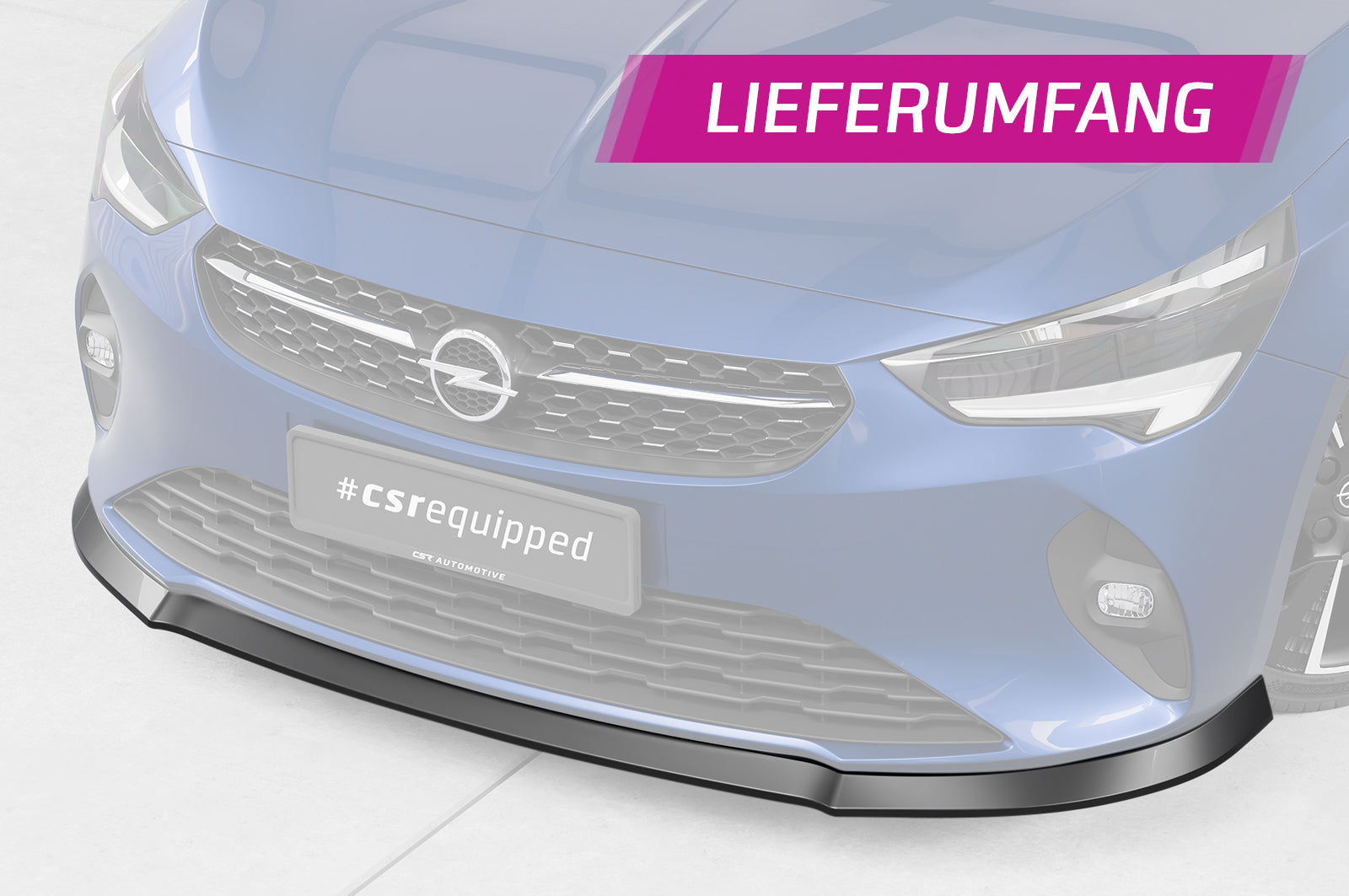 CSR Frontspoiler | Cup-Spoilerlippe mit ABE für Opel Corsa F CSL435-G Glossy schwarz Hochglanz (keine Lackierung erforderlich)