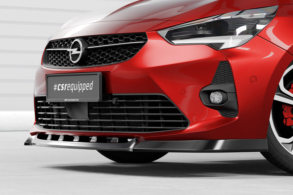 CSR Frontspoiler | Cup-Spoilerlippe mit ABE für Opel Corsa F GS-Line CSL436-G Glossy schwarz Hochglanz (keine Lackierung erforderlich)