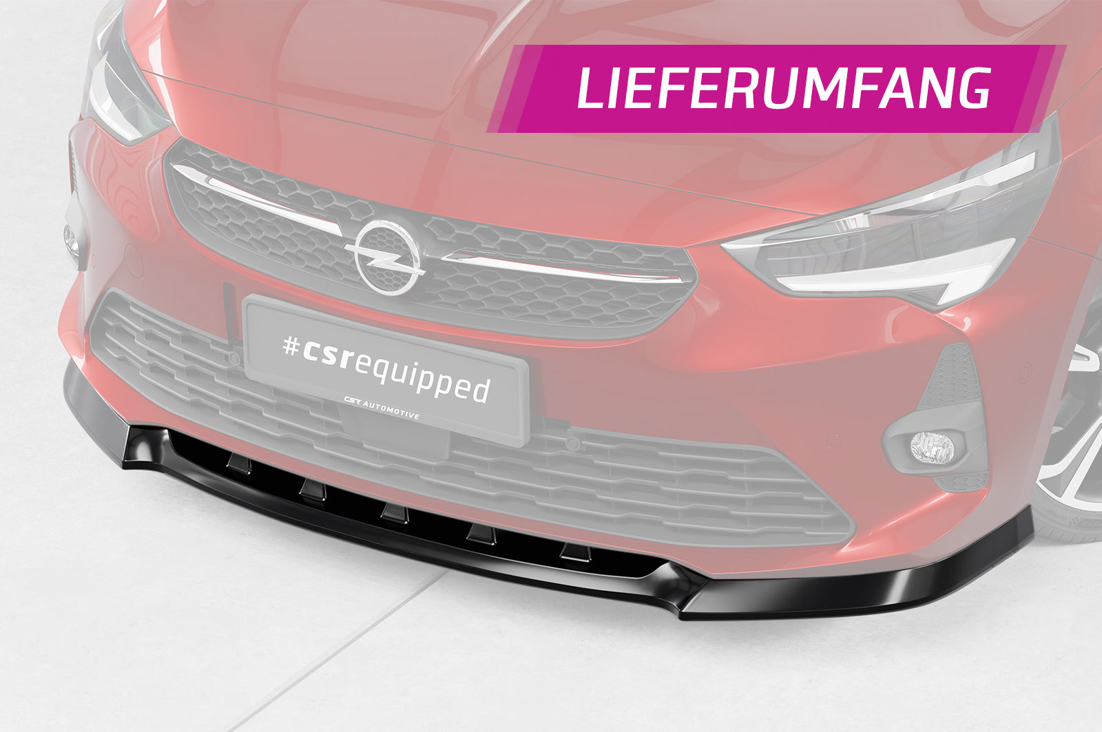 CSR Frontspoiler | Cup-Spoilerlippe mit ABE für Opel Corsa F GS-Line CSL436-L Unlackiert roh (Lackierung erforderlich)