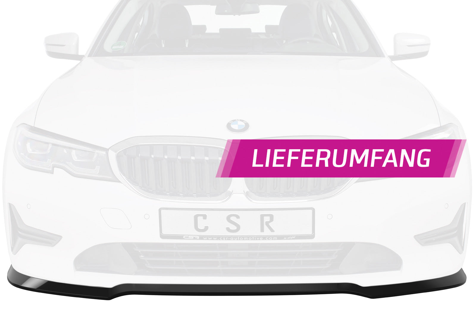 CSR Frontspoiler | Cup-Spoilerlippe mit ABE für BMW 3er G20 Limousine / G21 Touring CSL444-S Strukturiert schwarz matt (keine Lackierung erforderlich)
