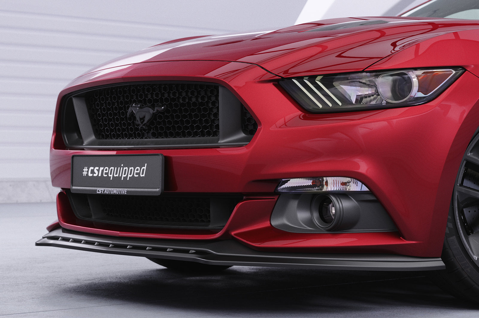 CSR Frontspoiler | Cup-Spoilerlippe mit ABE für Ford Mustang VI CSL448-C Carbon Look Hochglanz (keine Lackierung erforderlich)