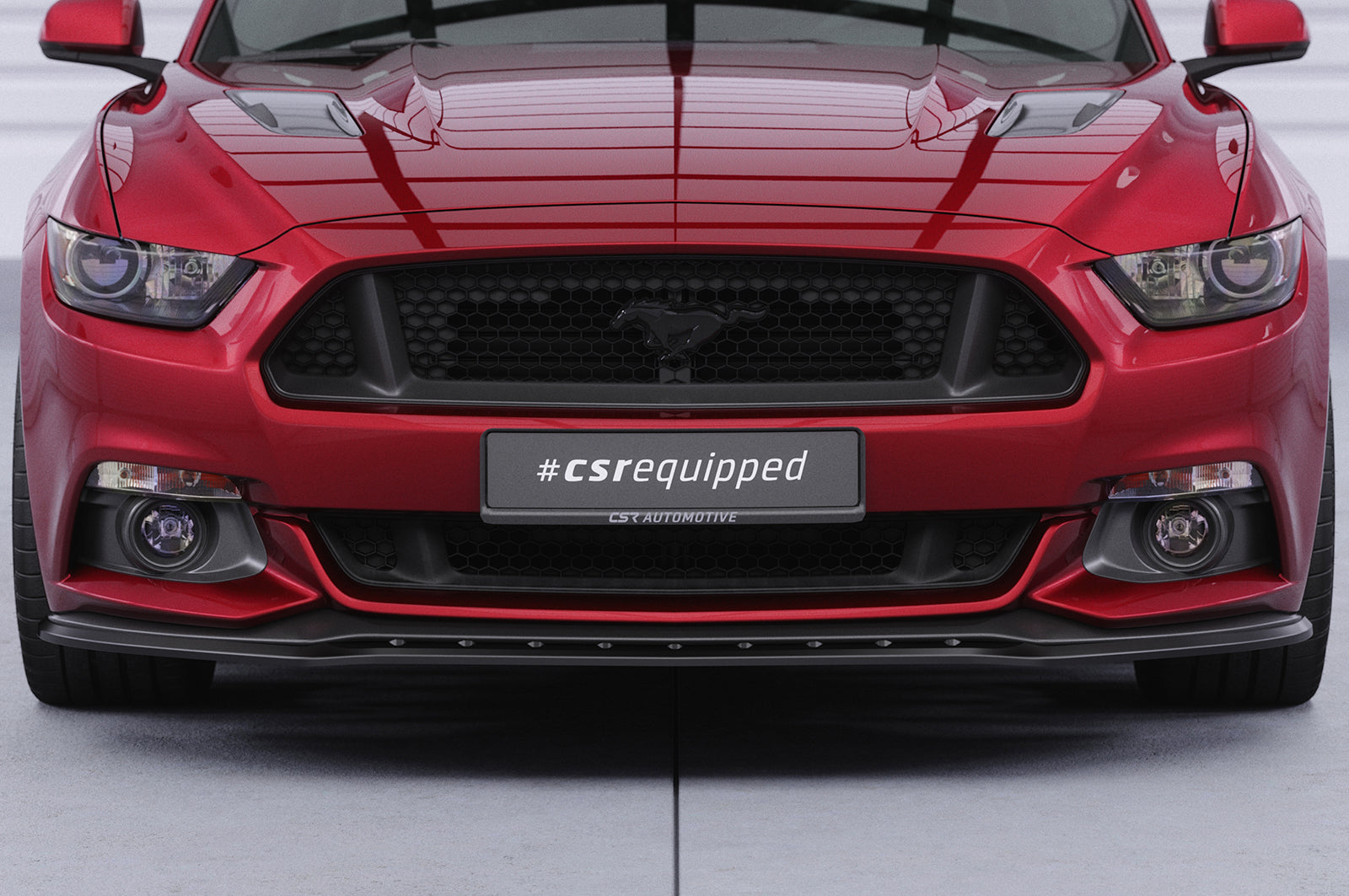 CSR Frontspoiler | Cup-Spoilerlippe mit ABE für Ford Mustang VI CSL448-S Strukturiert schwarz matt (keine Lackierung erforderlich)