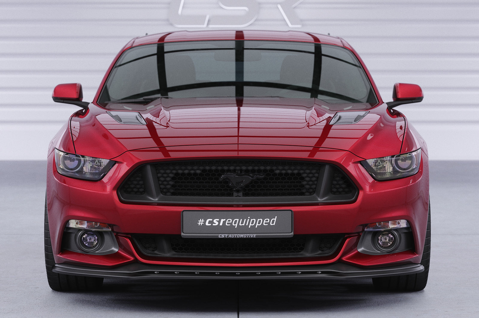 CSR Frontspoiler | Cup-Spoilerlippe mit ABE für Ford Mustang VI CSL448-S Strukturiert schwarz matt (keine Lackierung erforderlich)