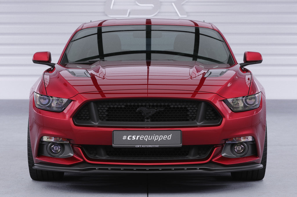 CSR Frontspoiler | Cup-Spoilerlippe mit ABE für Ford Mustang VI CSL448-C Carbon Look Hochglanz (keine Lackierung erforderlich)