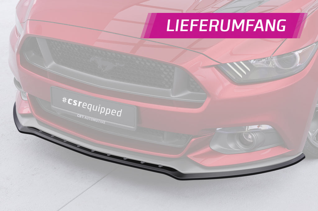 CSR Frontspoiler | Cup-Spoilerlippe mit ABE für Ford Mustang VI CSL448-S Strukturiert schwarz matt (keine Lackierung erforderlich)