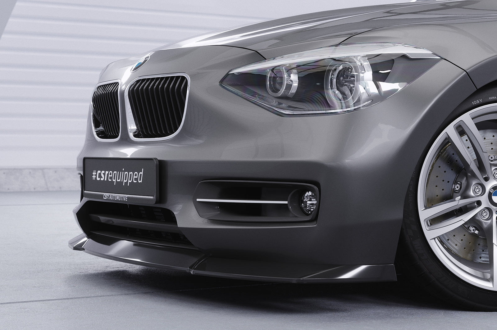 CSR Frontspoiler | Cup-Spoilerlippe mit ABE für BMW 1er F20 / F21 CSL450-G Glossy schwarz Hochglanz (keine Lackierung erforderlich)