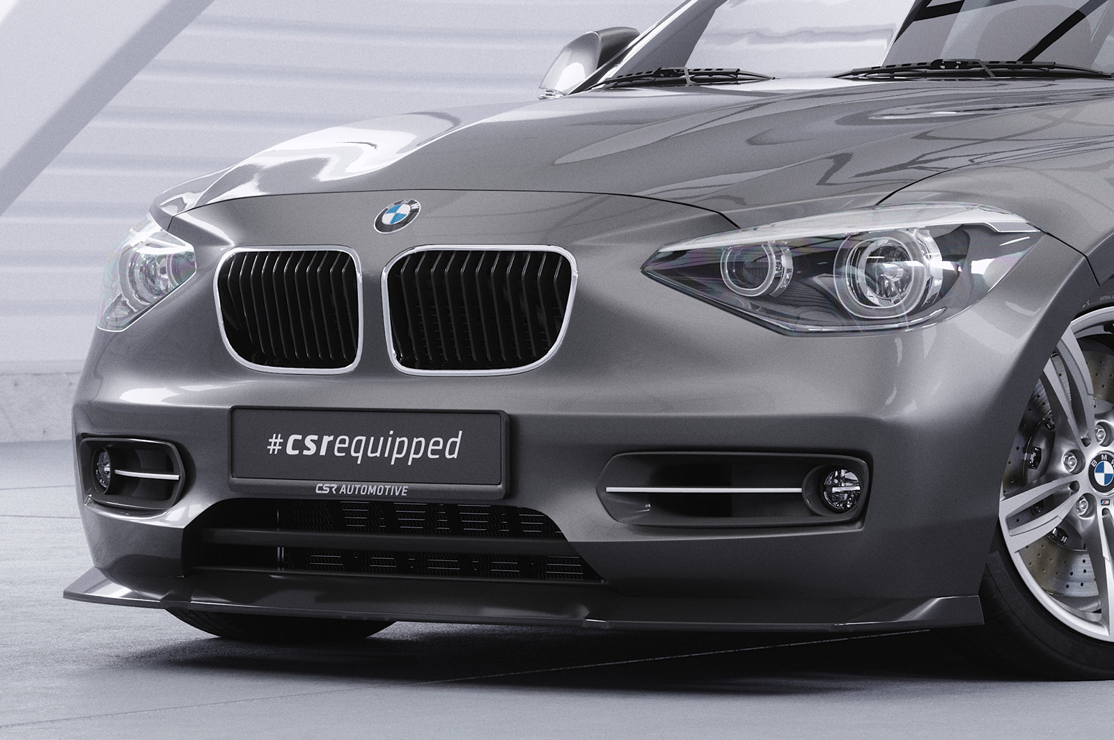 CSR Frontspoiler | Cup-Spoilerlippe mit ABE für BMW 1er F20 / F21 CSL450-G Glossy schwarz Hochglanz (keine Lackierung erforderlich)
