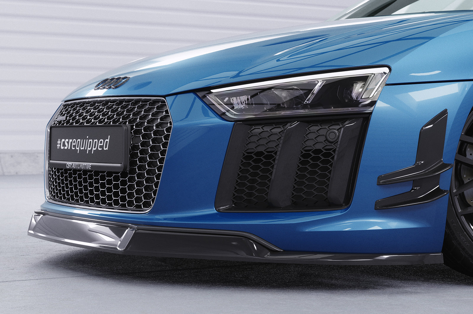 CSR Frontspoiler | Cup-Spoilerlippe mit ABE für Audi R8 (Typ 4S) CSL451-S Strukturiert schwarz matt (keine Lackierung erforderlich)