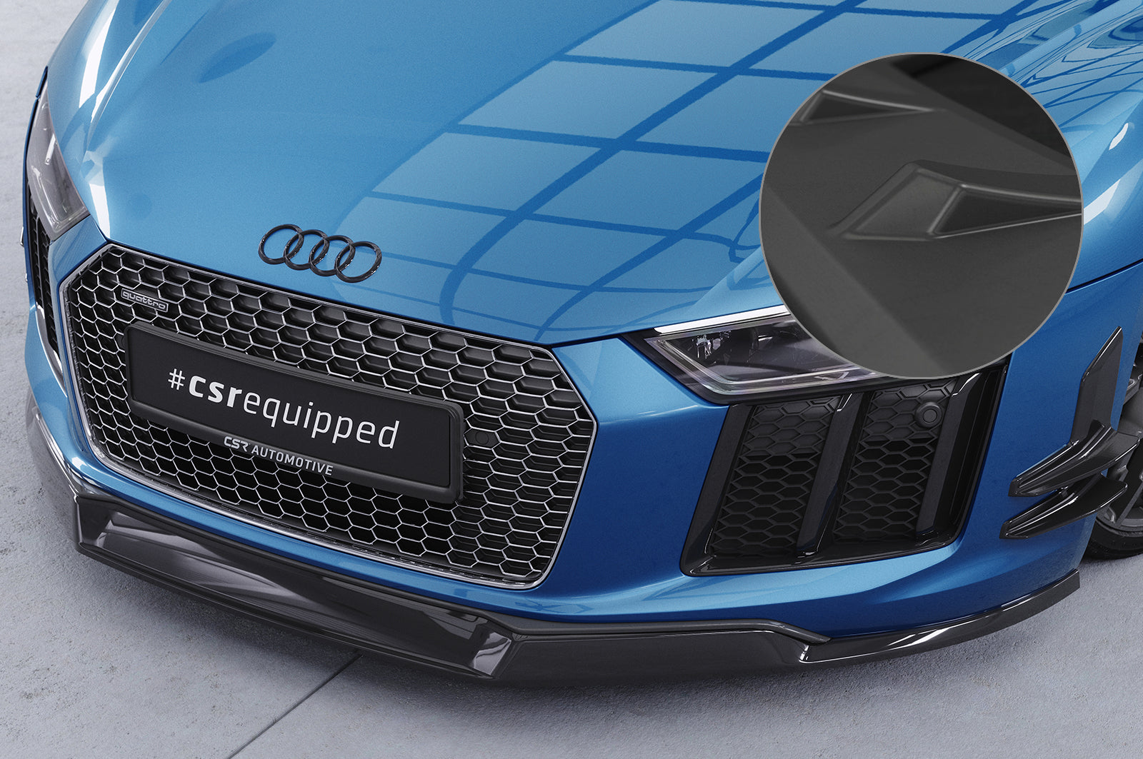 CSR Frontspoiler | Cup-Spoilerlippe mit ABE für Audi R8 (Typ 4S) CSL451-L Unlackiert roh (Lackierung erforderlich)
