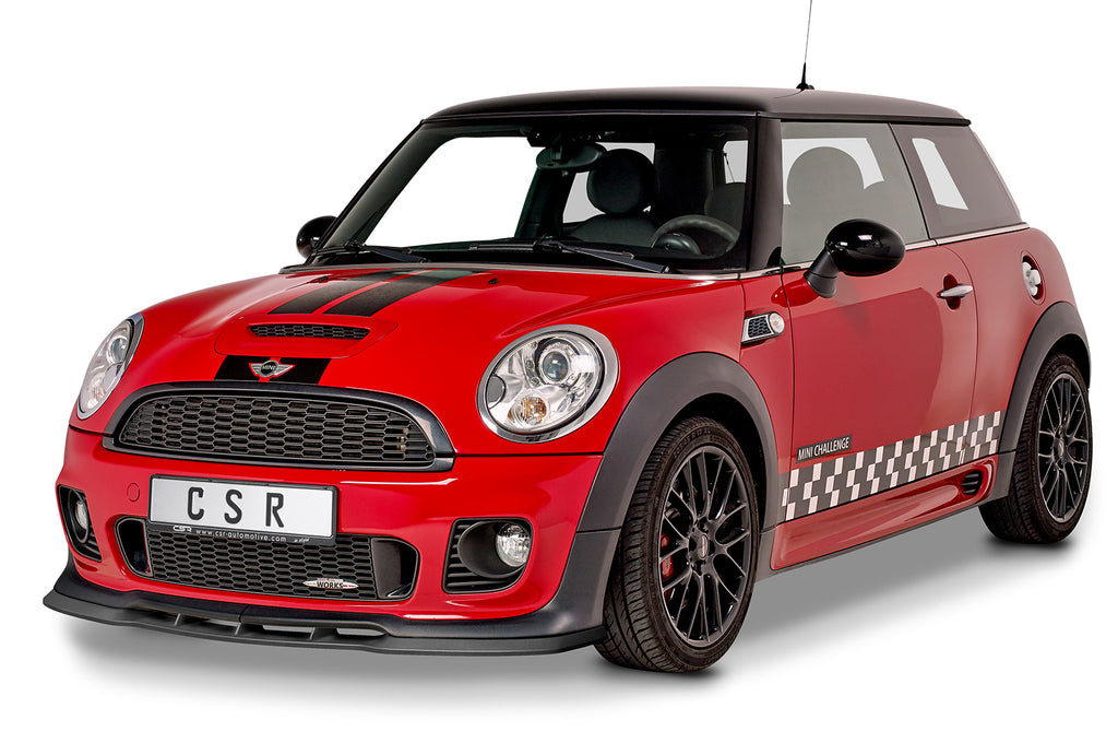 CSR Frontspoiler | Cup-Spoilerlippe mit ABE für Mini R56 John Cooper Works CSR-CSL454-C Carbon Look Hochglanz (keine Lackierung erforderlich)