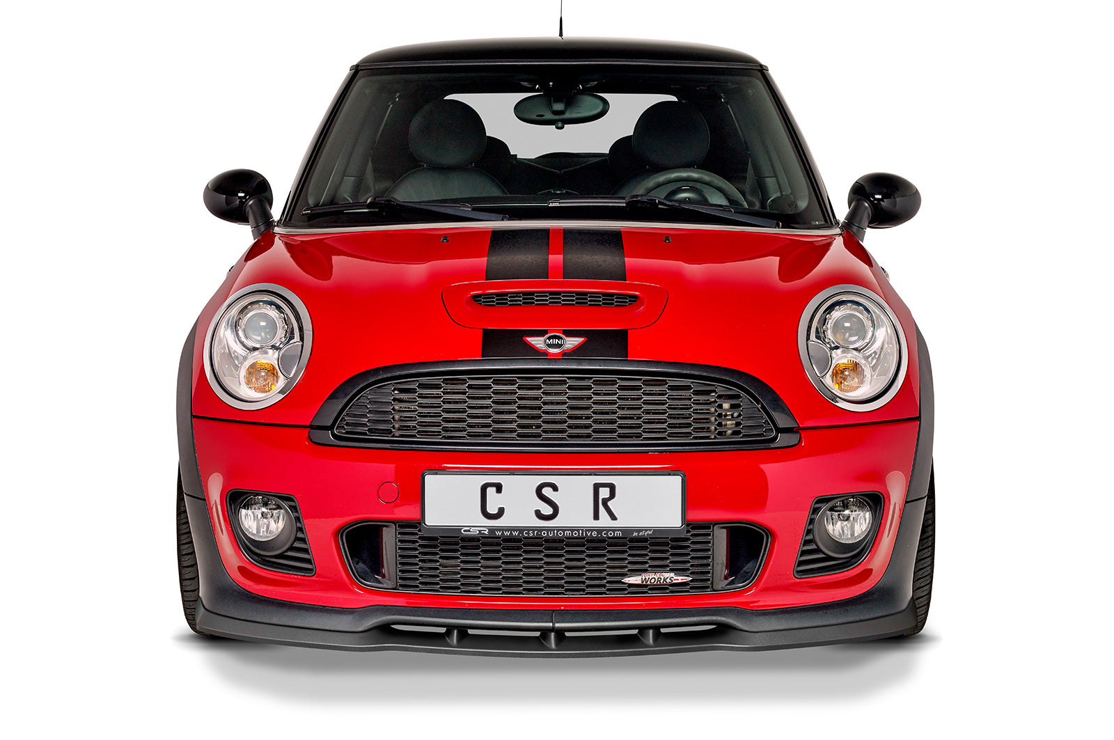 CSR Frontspoiler | Cup-Spoilerlippe mit ABE für Mini R56 John Cooper Works CSR-CSL454-C Carbon Look Hochglanz (keine Lackierung erforderlich)