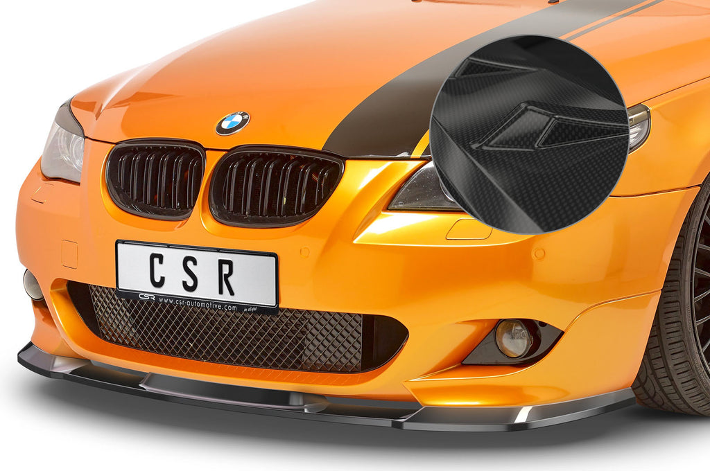 CSR Frontspoiler | Cup-Spoilerlippe mit ABE für BMW 5er E60/E61 M-Paket CSR-CSL455-C Carbon Look Hochglanz (keine Lackierung erforderlich)