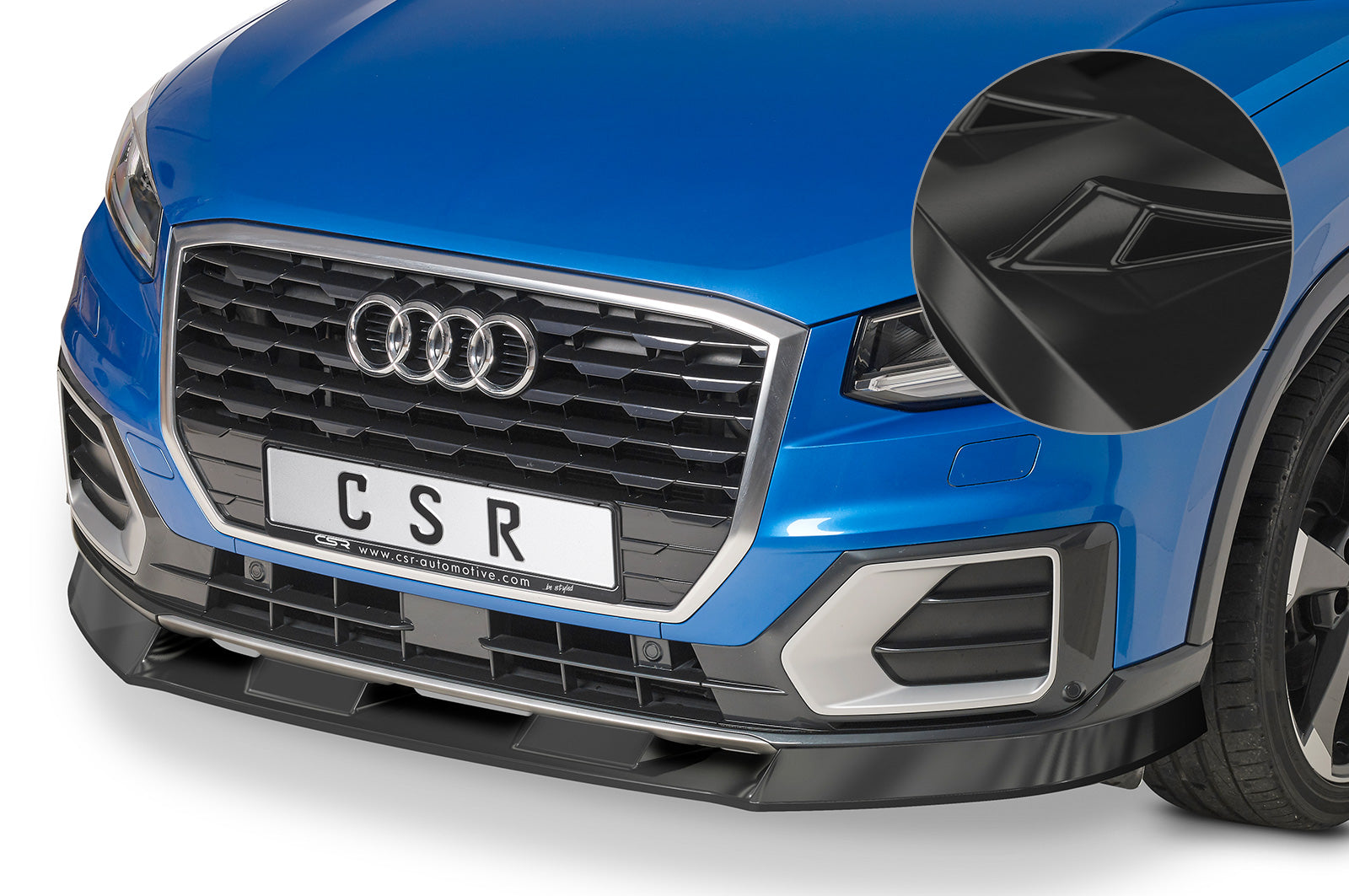 CSR Frontspoiler | Cup-Spoilerlippe mit ABE für Audi Q2 S-Line CSL457-G Glossy schwarz Hochglanz (keine Lackierung erforderlich)