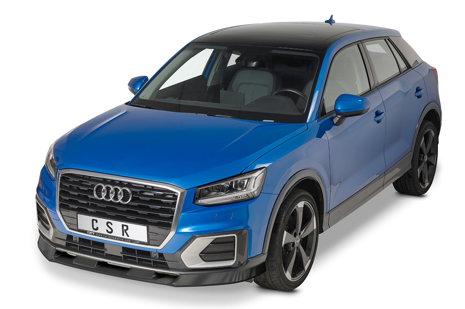 CSR Frontspoiler | Cup-Spoilerlippe mit ABE für Audi Q2 S-Line CSL457-G Glossy schwarz Hochglanz (keine Lackierung erforderlich)