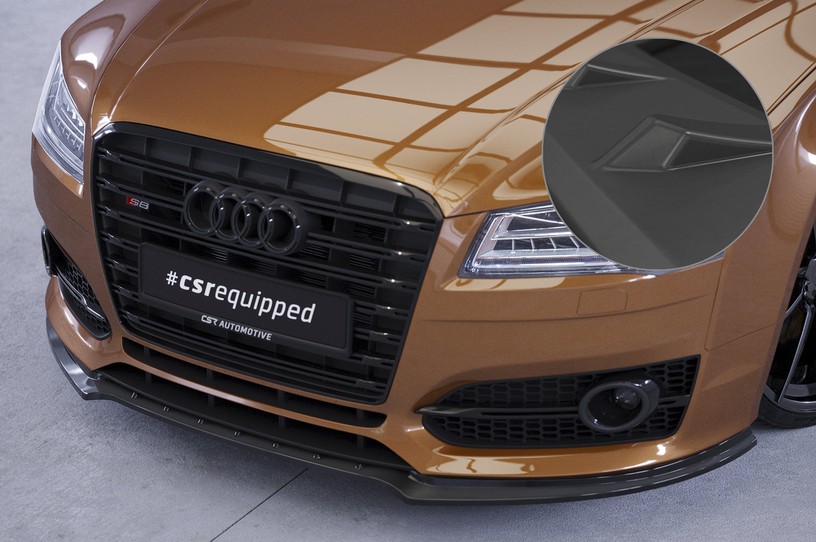CSR Frontspoiler | Cup-Spoilerlippe mit ABE für Audi S8 / S8 Plus D4 (Typ 4H) CSL458-L Unlackiert roh (Lackierung erforderlich)