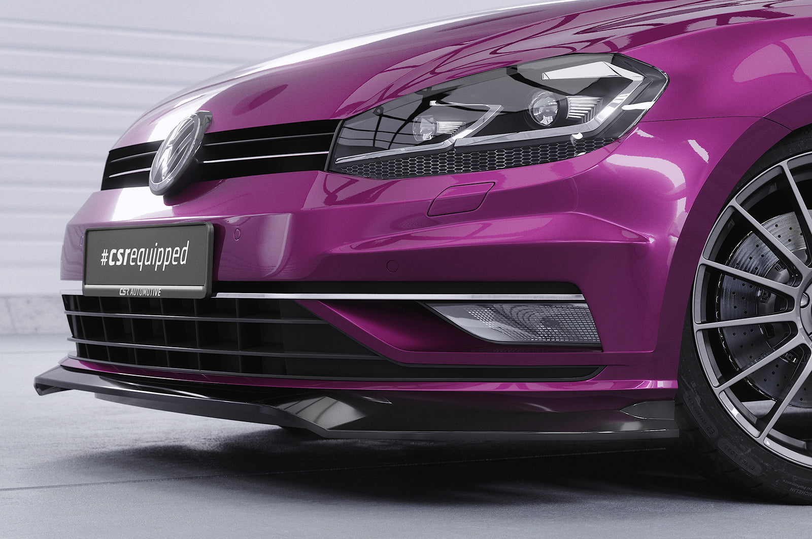 CSR Frontspoiler | Cup-Spoilerlippe mit ABE für VW Golf 7 CSL460-S Strukturiert schwarz matt (keine Lackierung erforderlich)