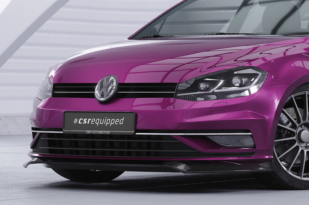 CSR Frontspoiler | Cup-Spoilerlippe mit ABE für VW Golf 7 CSL460-S Strukturiert schwarz matt (keine Lackierung erforderlich)