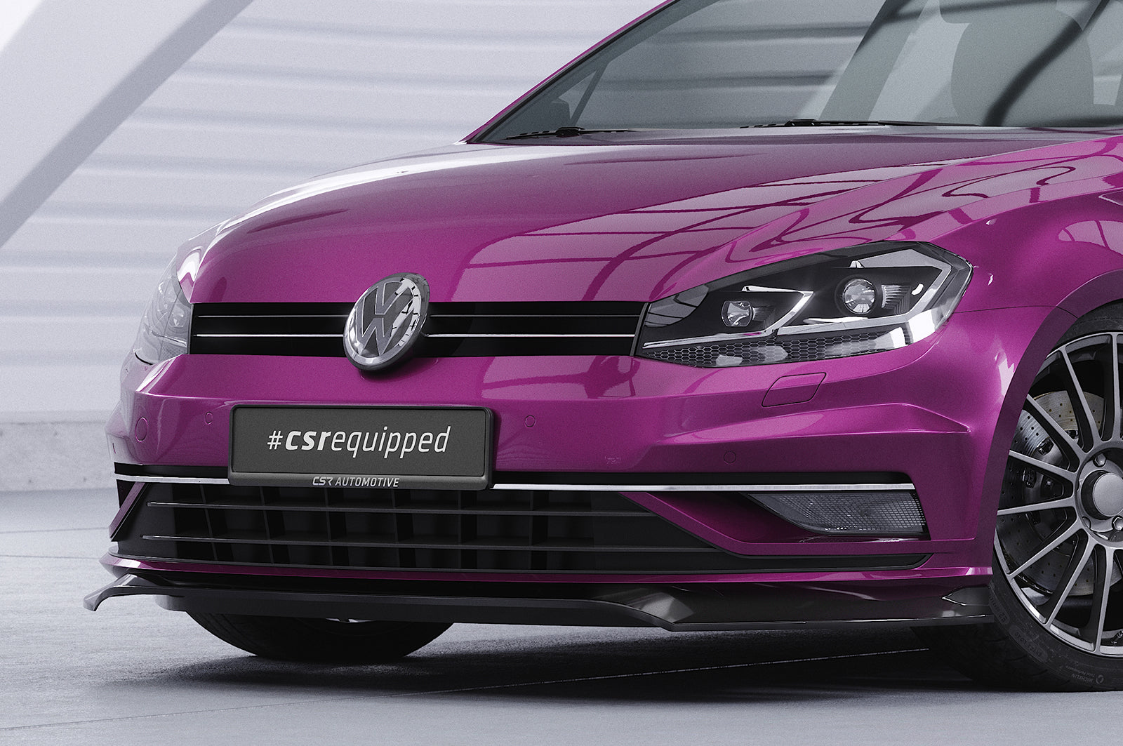 CSR Frontspoiler | Cup-Spoilerlippe mit ABE für VW Golf 7 CSL460-S Strukturiert schwarz matt (keine Lackierung erforderlich)