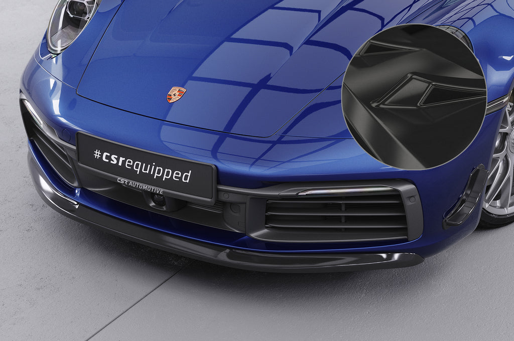 CSR Frontspoiler | Cup-Spoilerlippe mit ABE für Porsche 911/992 CSL461-G Glossy schwarz Hochglanz (keine Lackierung erforderlich)