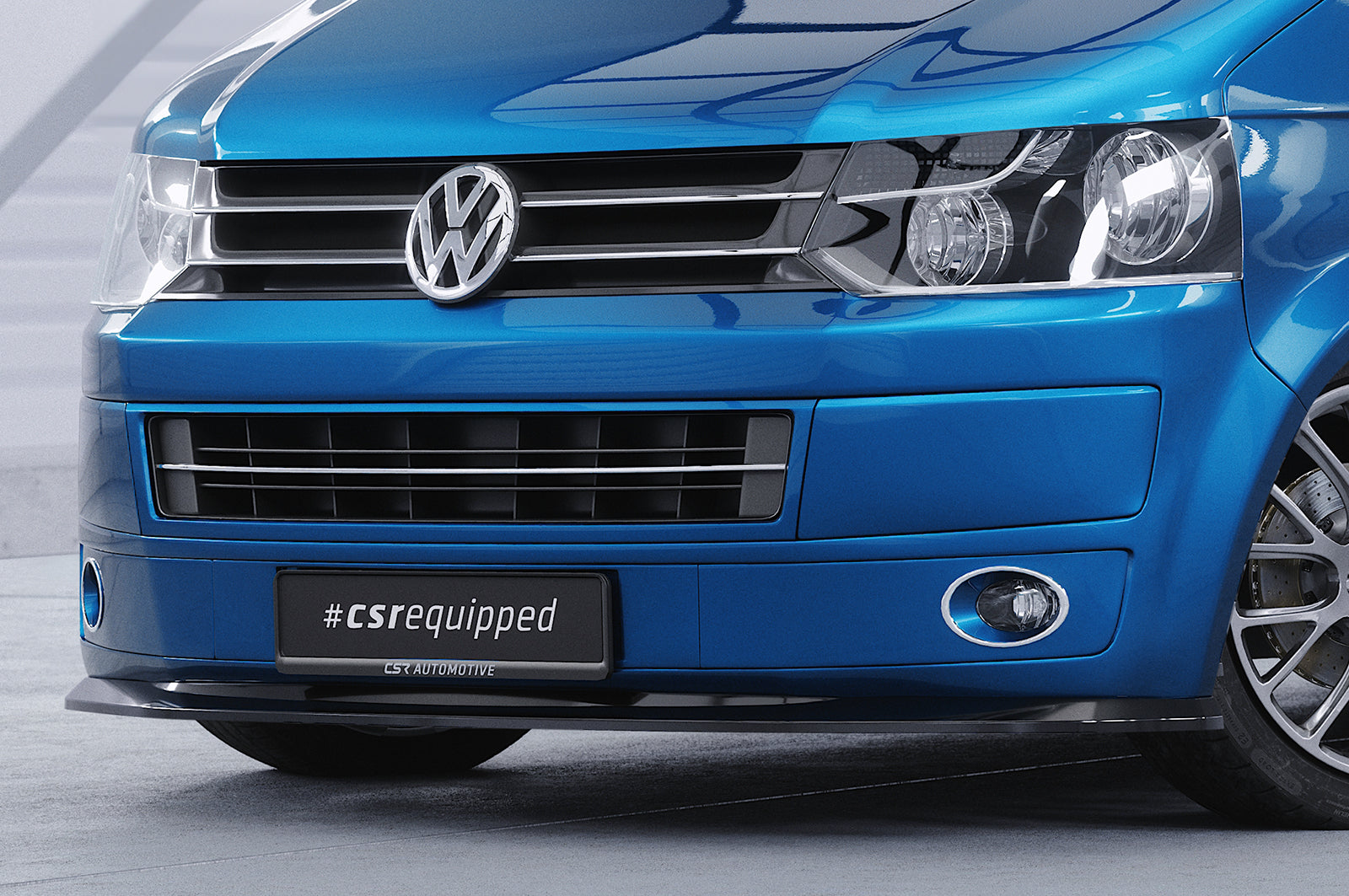 CSR Frontspoiler | Cup-Spoilerlippe mit ABE für VW T5 Bus CSL465-S Strukturiert schwarz matt (keine Lackierung erforderlich)