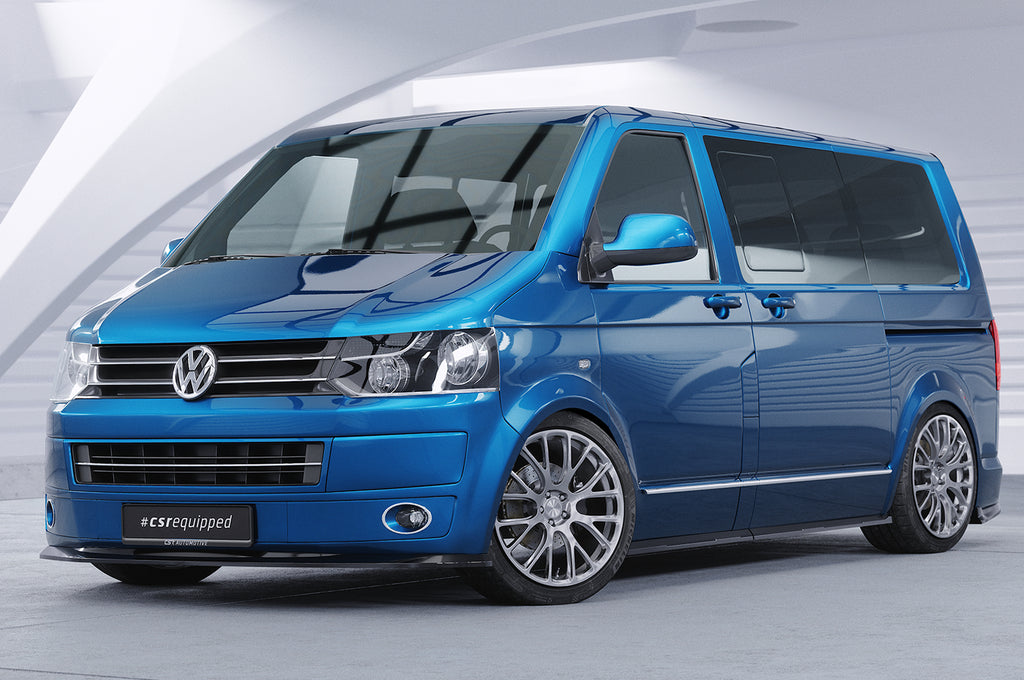 CSR Frontspoiler | Cup-Spoilerlippe mit ABE für VW T5 Bus CSL465-G Glossy schwarz Hochglanz (keine Lackierung erforderlich)