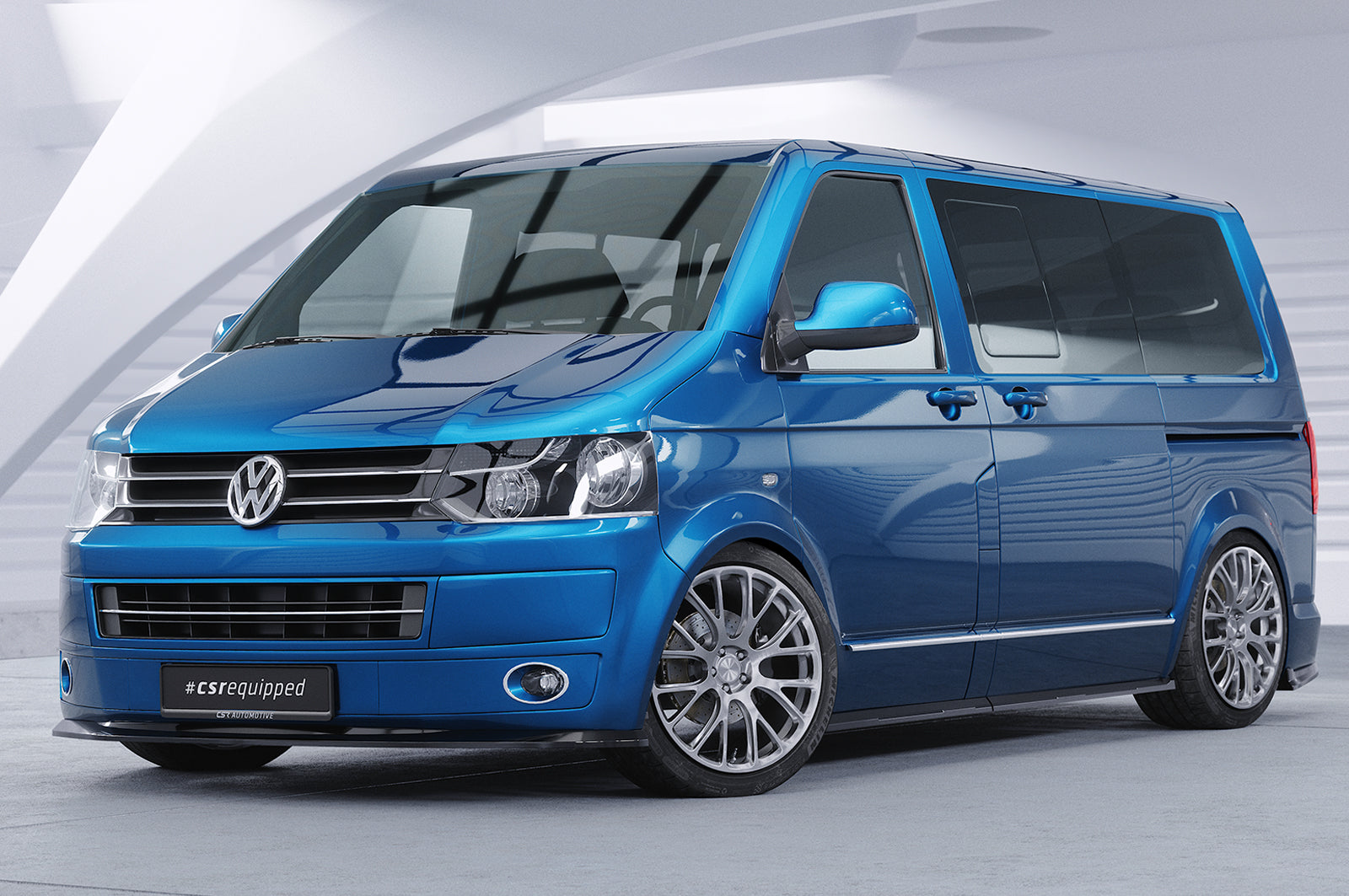 CSR Frontspoiler | Cup-Spoilerlippe mit ABE für VW T5 Bus CSL465-G Glossy schwarz Hochglanz (keine Lackierung erforderlich)