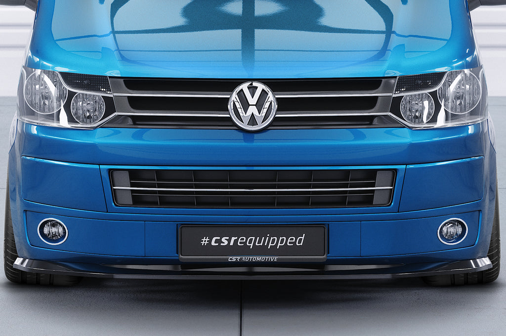 CSR Frontspoiler | Cup-Spoilerlippe mit ABE für VW T5 Bus CSL465-G Glossy schwarz Hochglanz (keine Lackierung erforderlich)