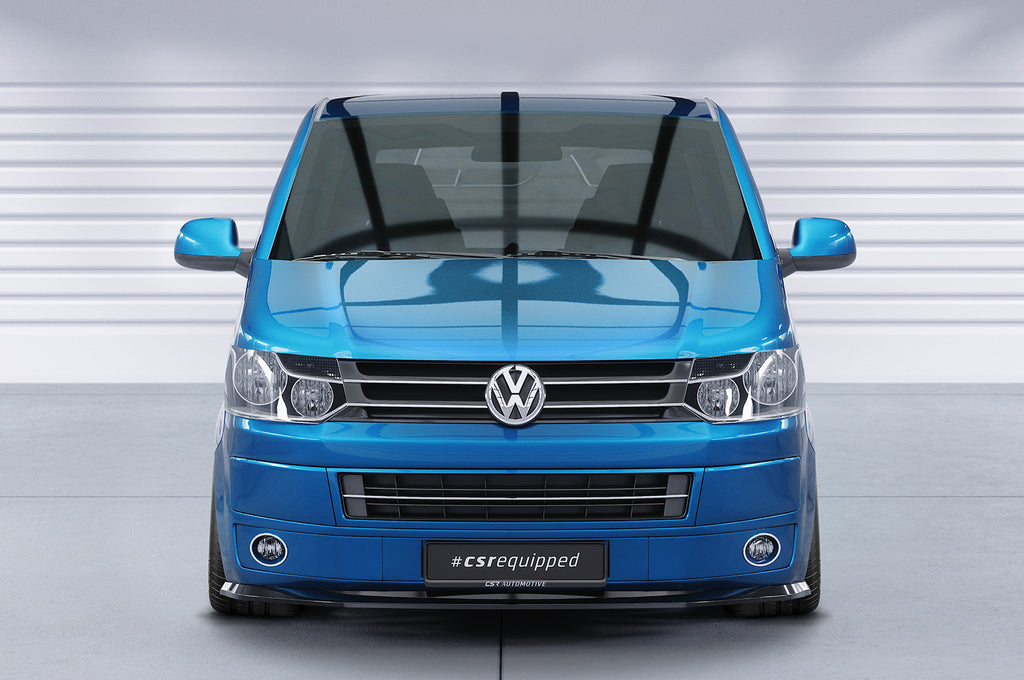 CSR Frontspoiler | Cup-Spoilerlippe mit ABE für VW T5 Bus CSL465-G Glossy schwarz Hochglanz (keine Lackierung erforderlich)