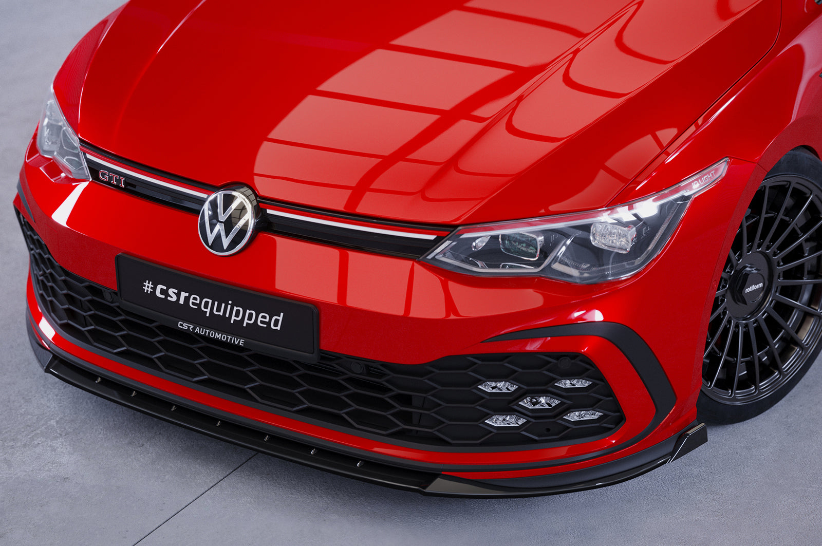 CSR Frontspoiler | Cup-Spoilerlippe mit ABE für VW Golf 8 (Typ CD) GTI/GTD/GTE/R-Line CSL466-L Unlackiert roh (Lackierung erforderlich)