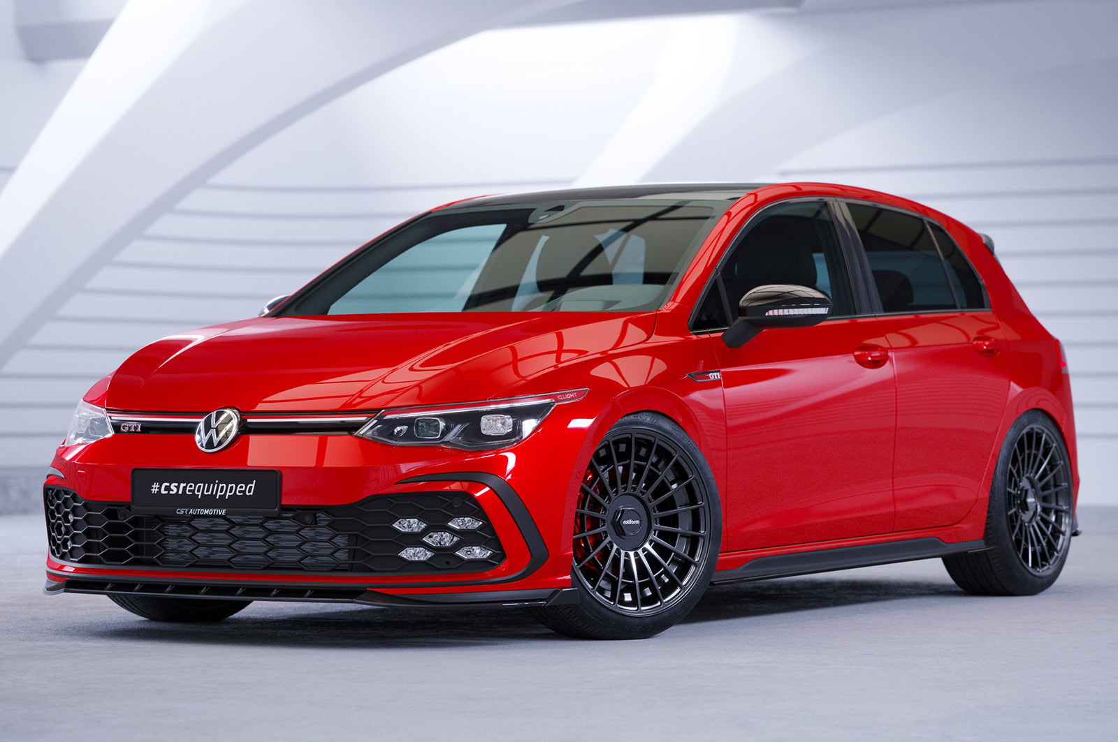 CSR Frontspoiler | Cup-Spoilerlippe mit ABE für VW Golf 8 (Typ CD) GTI/GTD/GTE/R-Line CSL466-L Unlackiert roh (Lackierung erforderlich)