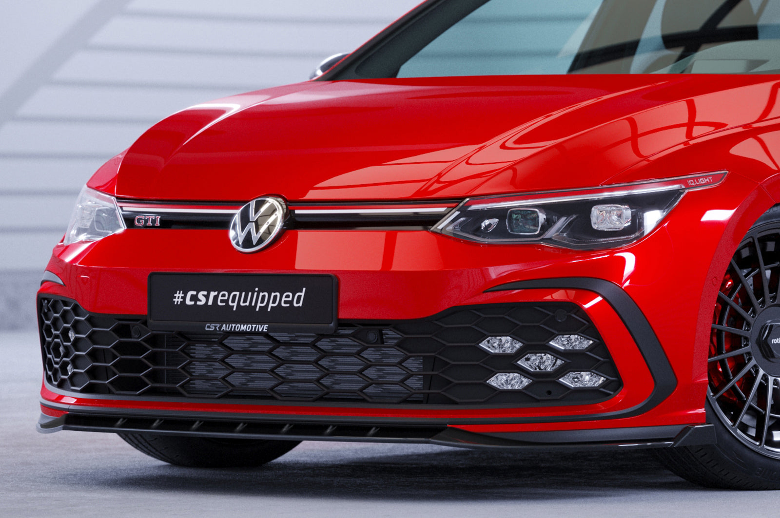 CSR Frontspoiler | Cup-Spoilerlippe mit ABE für VW Golf 8 (Typ CD) GTI/GTD/GTE/R-Line CSL466-L Unlackiert roh (Lackierung erforderlich)