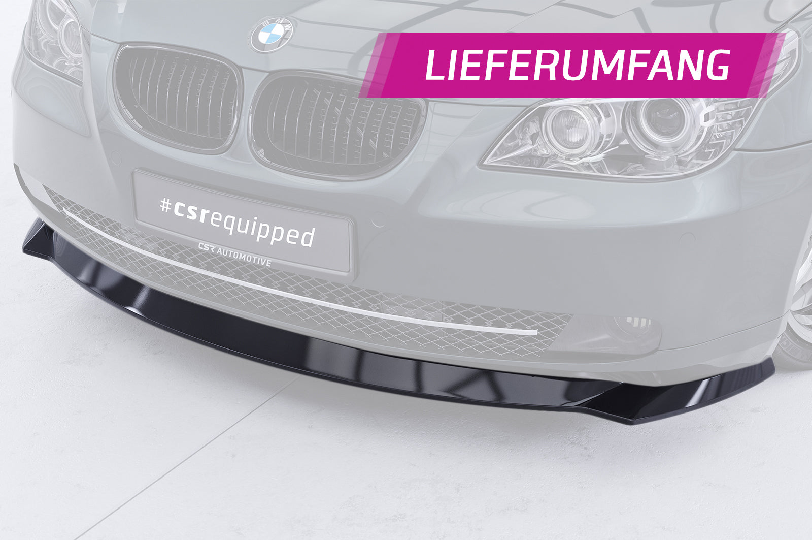 CSR Frontspoiler | Cup-Spoilerlippe mit ABE für BMW 5er E60 / E61 Facelift CSL467-L Unlackiert roh (Lackierung erforderlich)