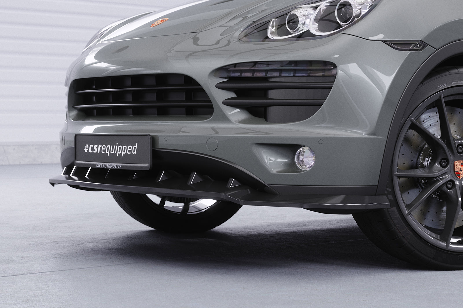 CSR Frontspoiler | Cup-Spoilerlippe mit ABE für Porsche Cayenne Typ 92A CSL470-G Glossy schwarz Hochglanz (keine Lackierung erforderlich)